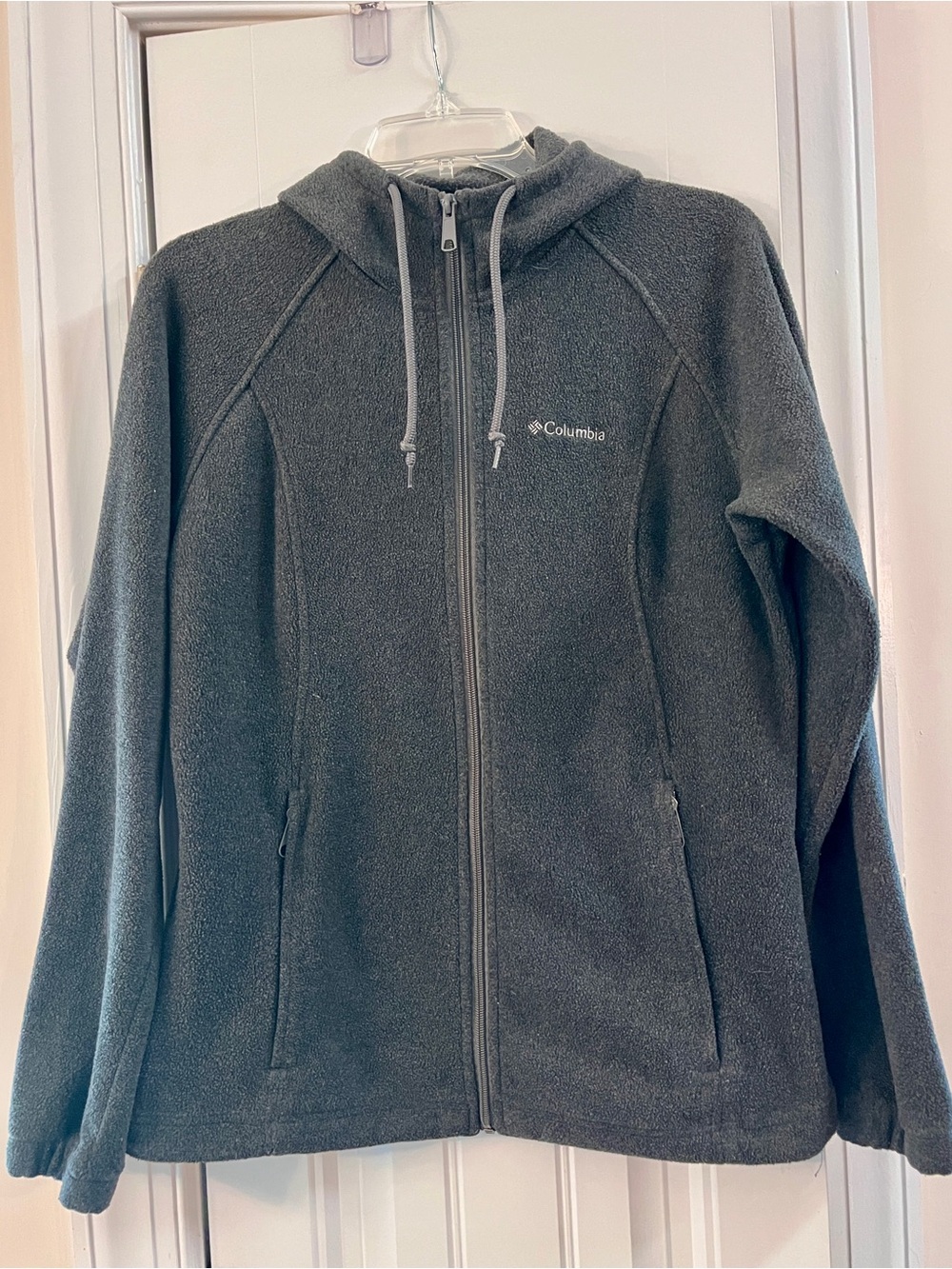 Columbia Dark Gray Full-Zip Hooded Fleece Jacket unisex size Medium